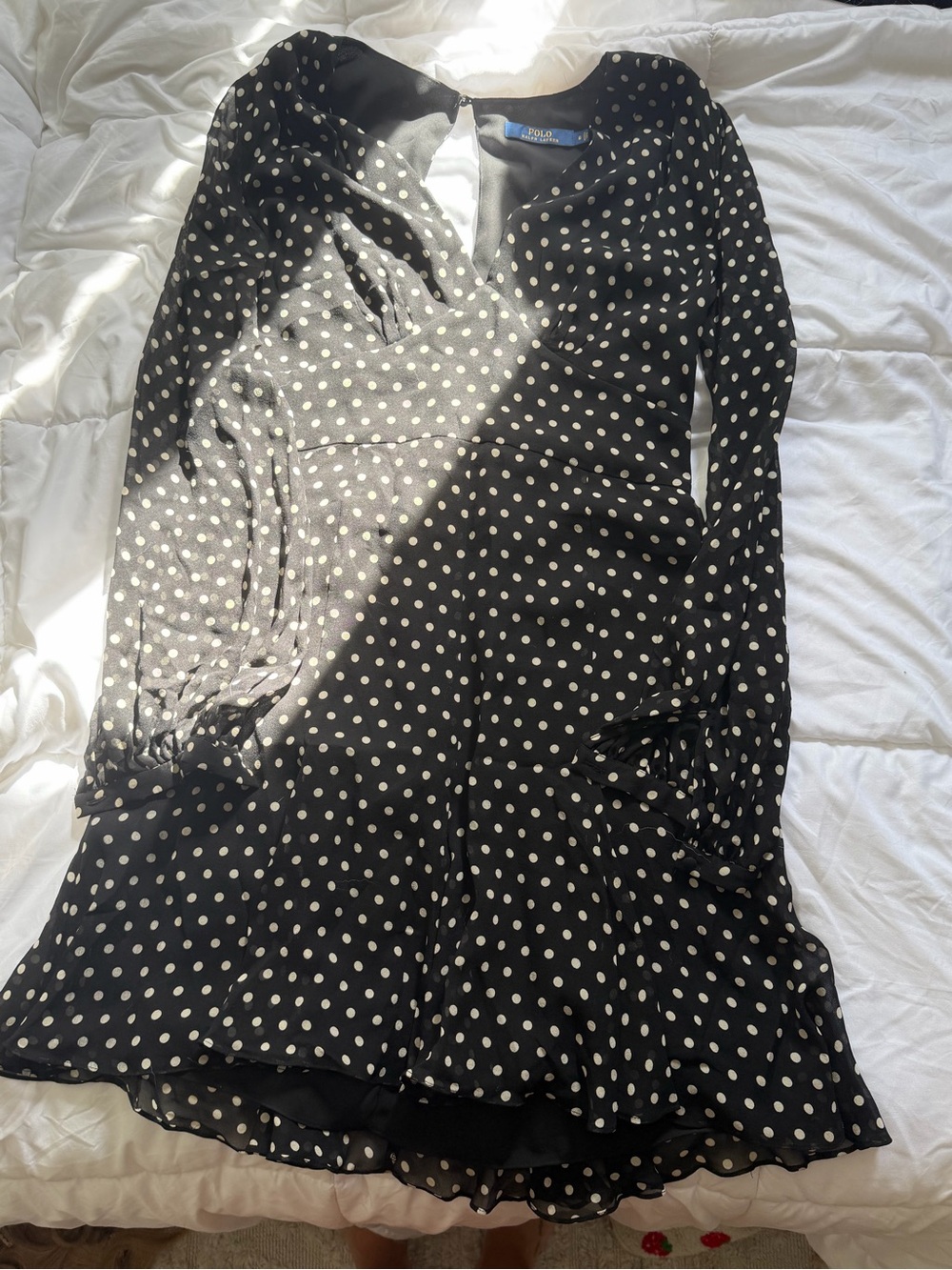 Polo by Ralph Lauren Black Polka Dot Midi Dress